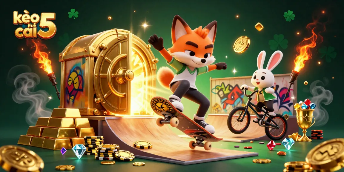 Winning strategies in kèo nhà cái 5 illustrated with vibrant casino elements and characters.