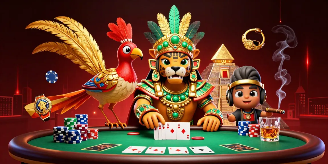 Engage in thrilling poker adventures with 7mcn's stunning Mayan casino elements.