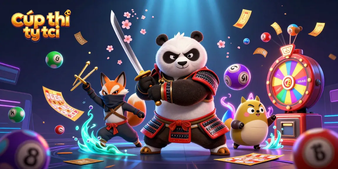 Cúp thế giới showcases an engaging lottery scene with interactive characters and vibrant prize elements