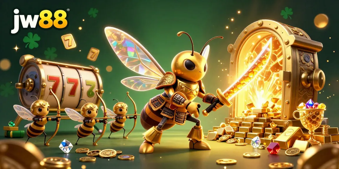 Engage in winning strategies at jw88 with vibrant gaming elements and dynamic characters in this 3D illustration.