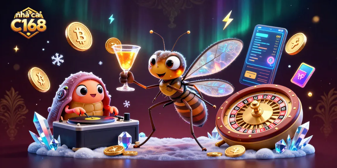 Engage with nhà cái C168's lively casino atmosphere featuring a unique frozen mosquito mascot.