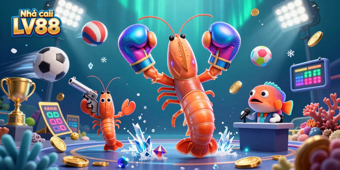 Engage with Nhà cái LV88 in thrilling sports betting action featuring vibrant marine life.