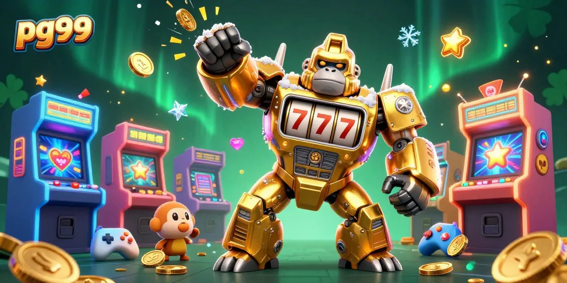 Experience the thrill of pg99 with an explosive 3D casino adventure featuring a golden gorilla mech!