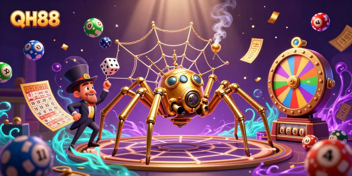 Experience the thrill of QH88 with vibrant visuals of exciting gambling elements.