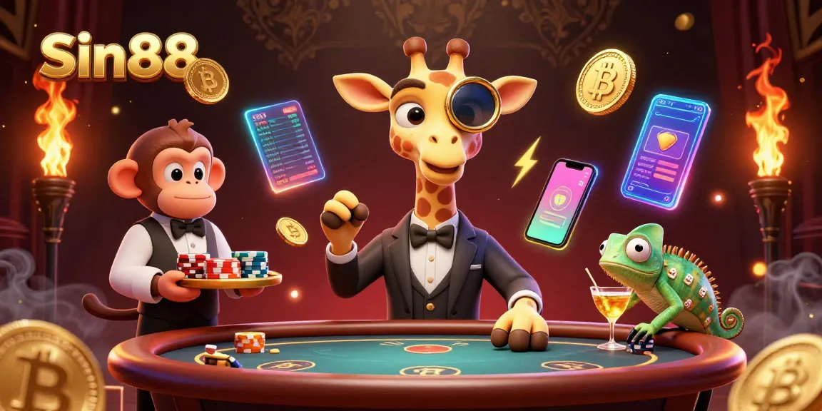 Experience thrilling gameplay at Sin88 with a high-roller giraffe and vibrant casino elements.