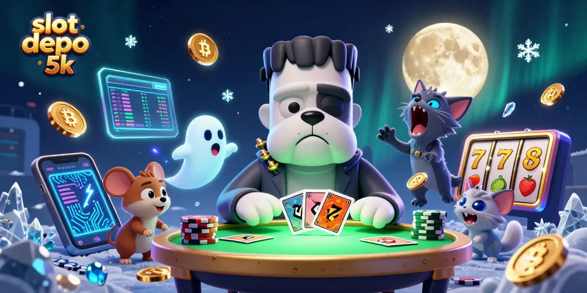 Experience thrilling gameplay at slot depo 5k, featuring a vibrant scene with unique cartoon characters and exciting slot elements.